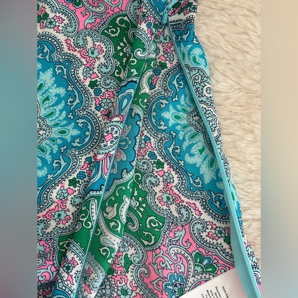 Talbots Womens Blouse Paisley Criss Cross Back Flutter Sleeves Size M Petite NWT - Picture 4 of 7